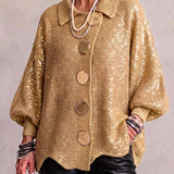 N&L - Oversized Collared Knit Cardigan Donna