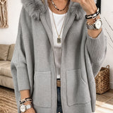 P|H - Cozy Hooded Knit Cardigan Sandra
