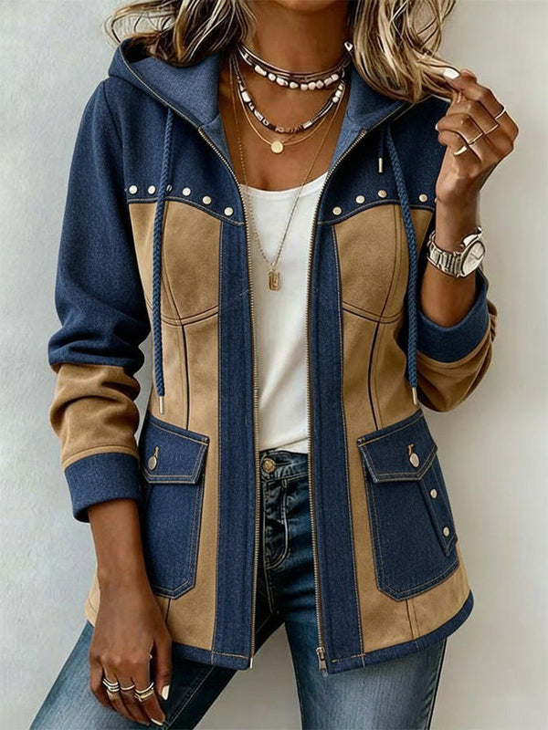 N&L- Hooded Colorblock Zip Jacket Eleanor