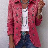 Anouk | Vintage Paisley Print Ruffled Jacket