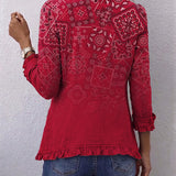 Criselle | Bohemian Paisley Ombre Print Ruffled Jacket
