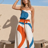 Women's Casual Printed Woven Sleeveless Maxi Dress With Spaghetti Straps MDZ0991F2LXY